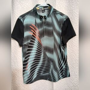 Jamie Sadock Men's Shirt with Black, Teal, and Orange Design